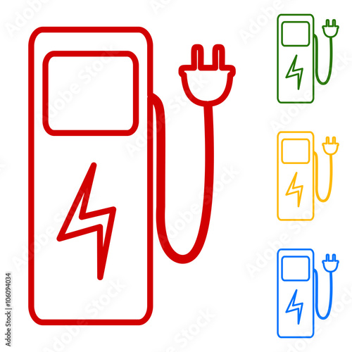 Electric car charging station sign