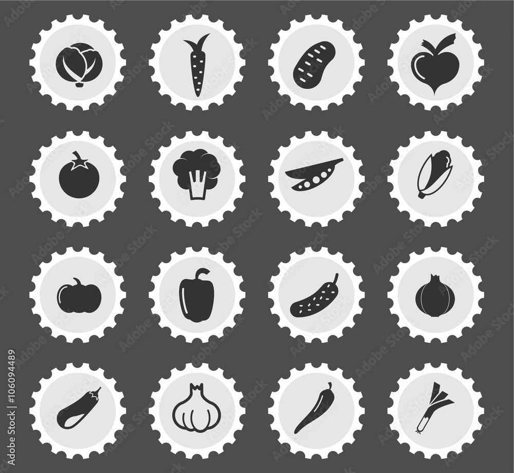 Vegetables simply icons Vegetables simply icons