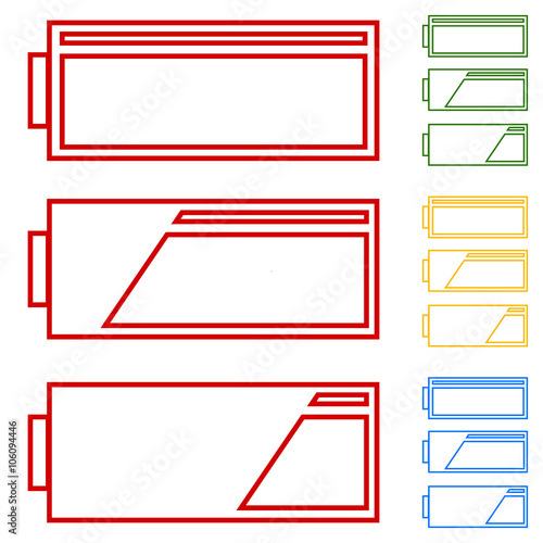 Set of battery charge level indicators