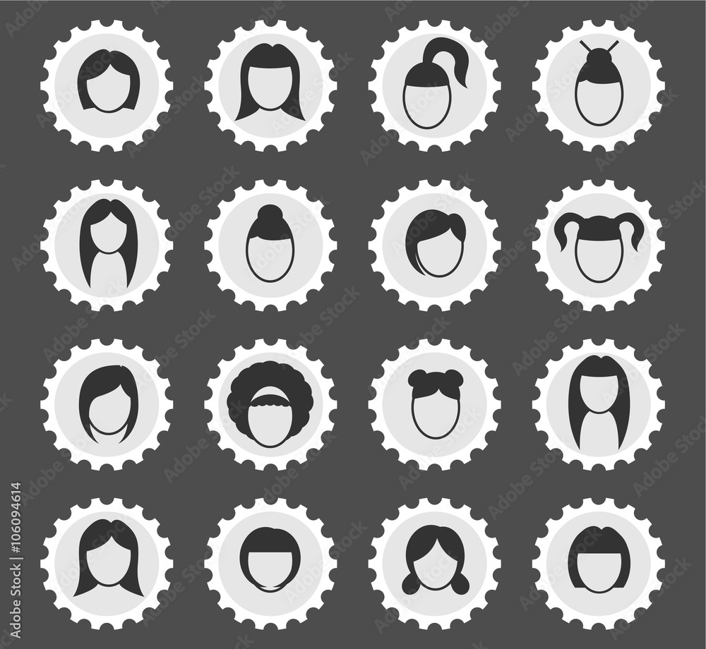 Obraz premium woman hair silhouettes