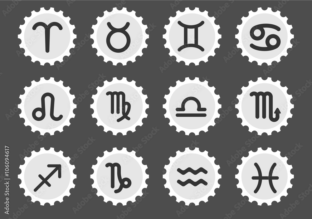 zodiac icons set zodiac icons set