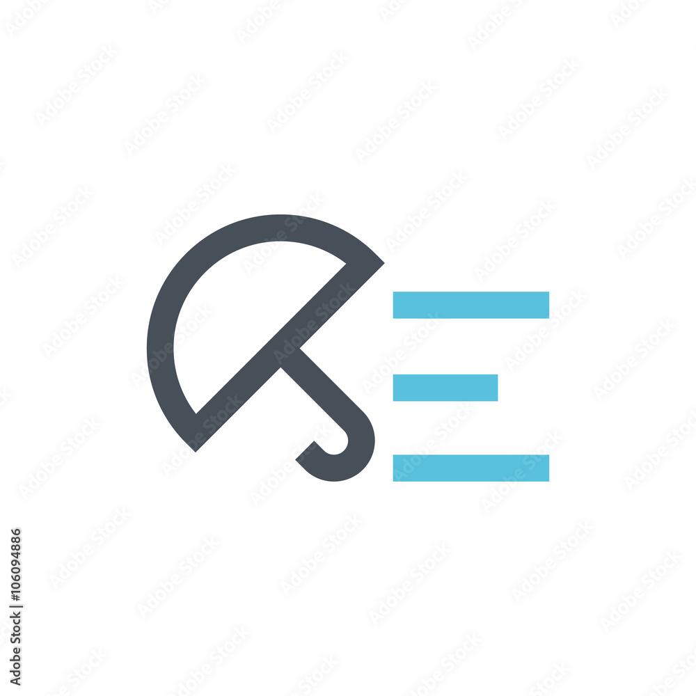 Windy, umbrella, weather line icon Windy, umbrella, weather line icon