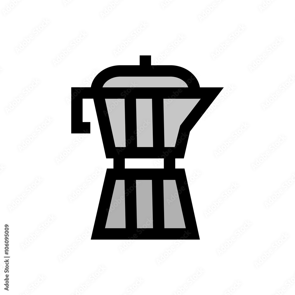 Vintage coffee pot line icon