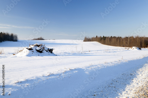 snow covered field 