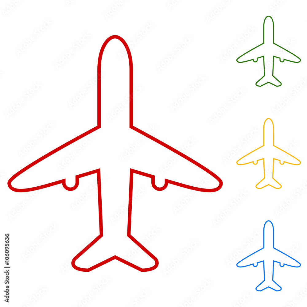 Airplane vector. Set of line icons Airplane vector. Set of line icons
