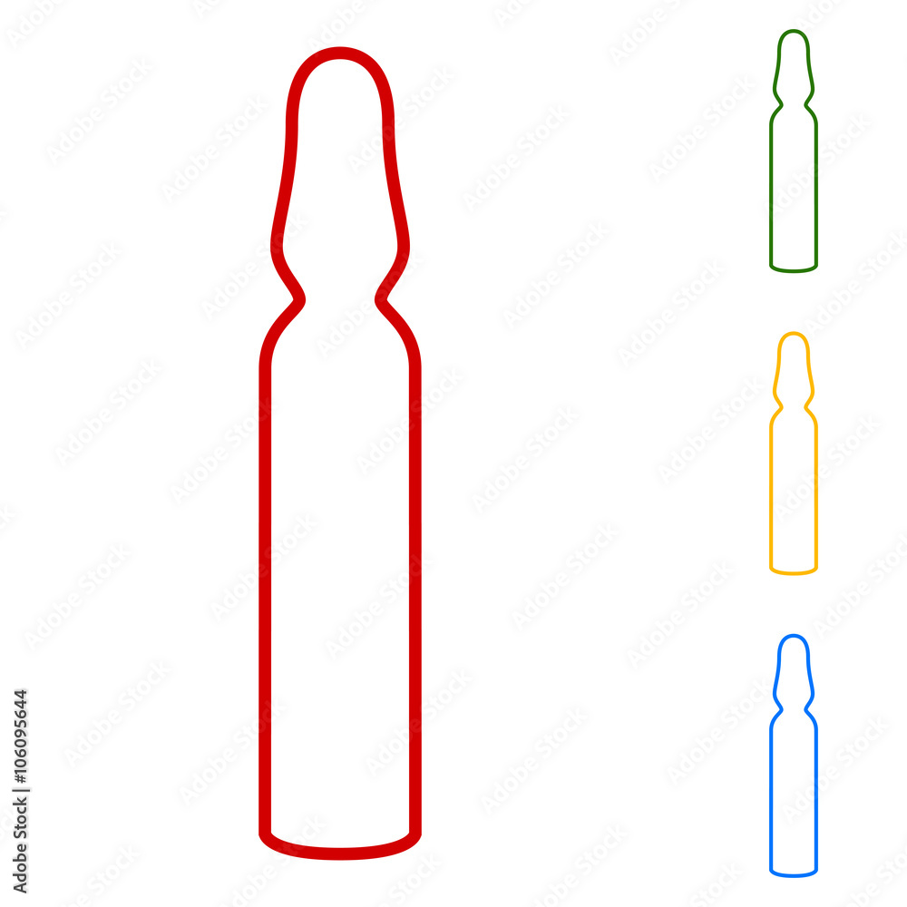 Medical ampoule. Set of line icons Medical ampoule. Set of line icons