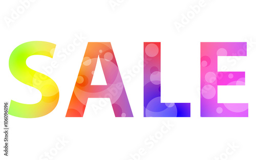big colorful sign SALE, writing SALE