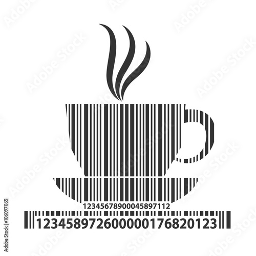 Coffee as barcode, vector illustration