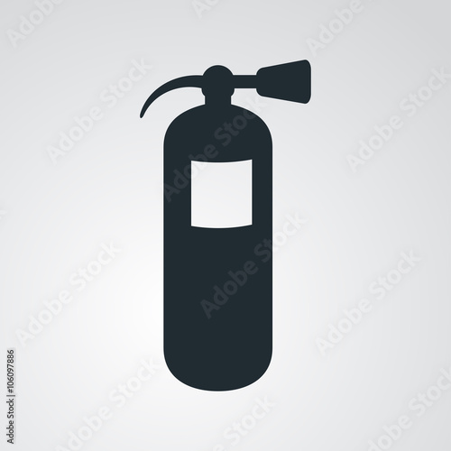 Icono plano extintor en fondo degradado