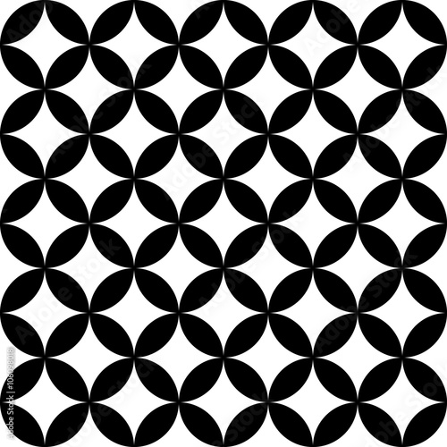 Geometric seamless pattern. Vector retro black and white background