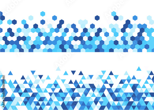 Blue and white abstract banner.