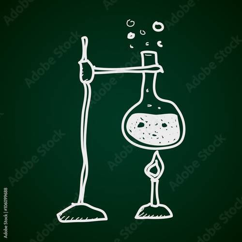 Simple doodle of a science experiment