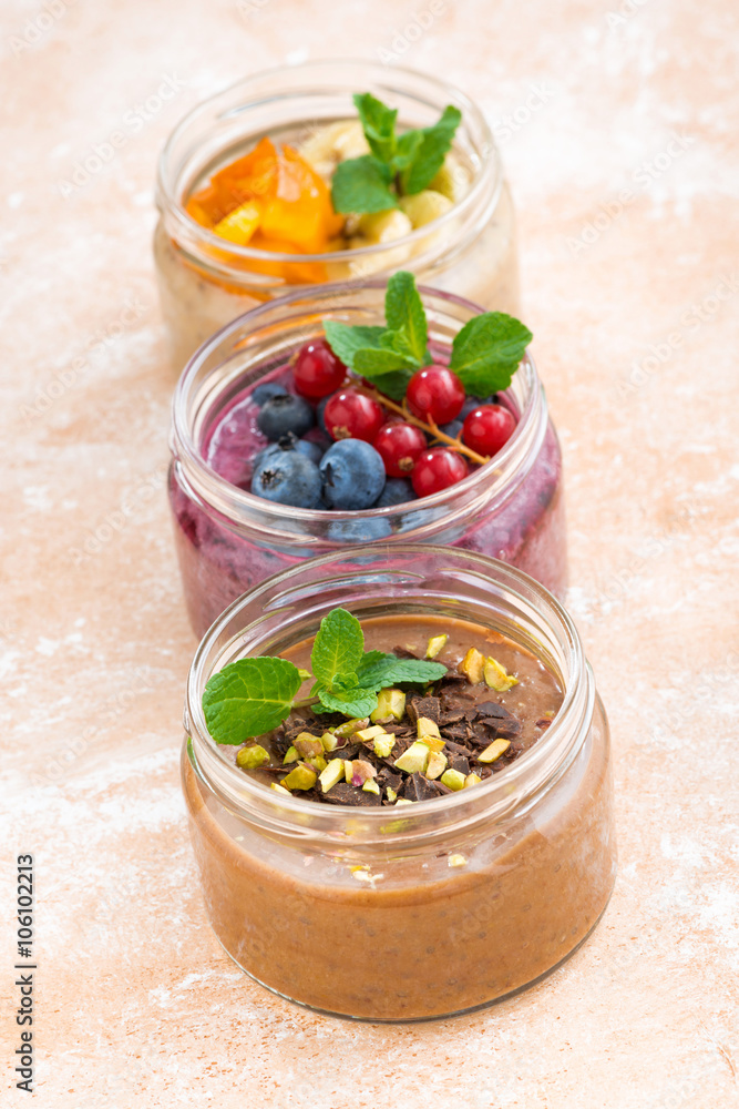 desserts with fresh berries, fruit and chocolate, vertical desserts with fresh berries, fruit and chocolate, vertical