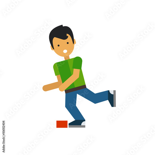 Boy Stumbling Vector Icon