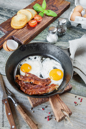 Breakfast in a rustic style