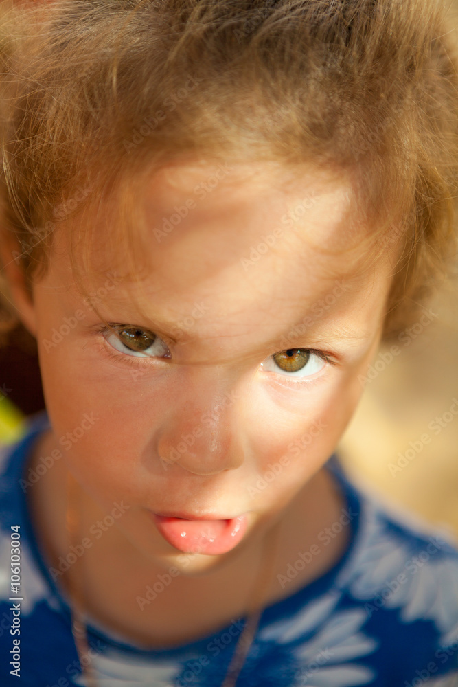 Portrait of the funny little girl Portrait of the funny little girl