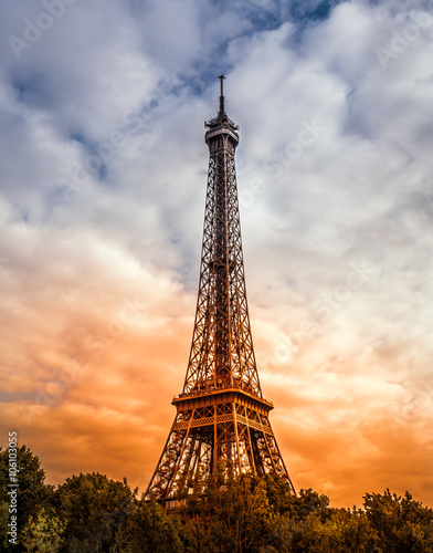 Old buildings and structures. PARIS Attractions. Sights. Eiffel Tower