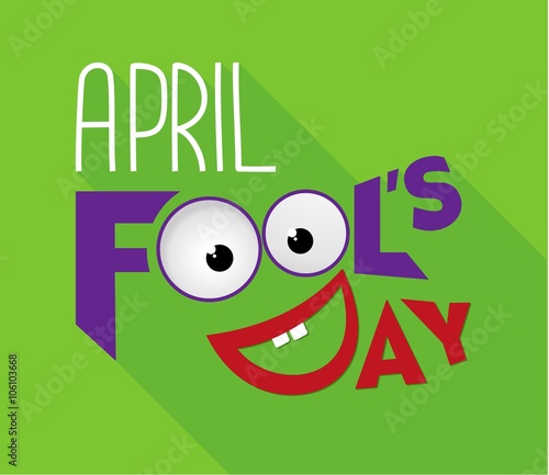 April Fools Day Typography Design Vector Illustration