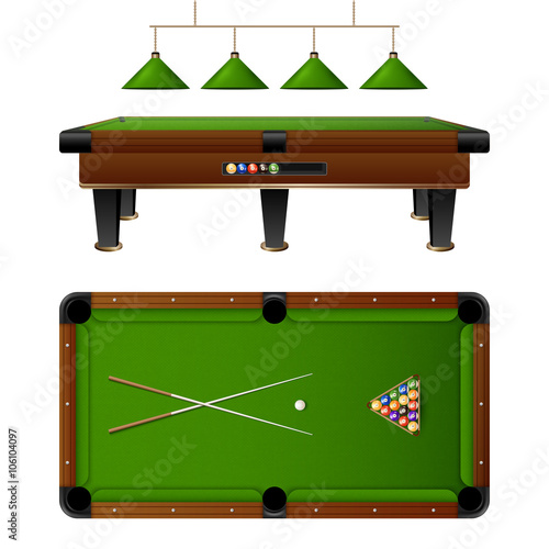 Pool Billiard Table And Furniture Set