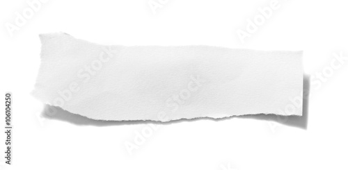 white torn paper isolated over white background photo
