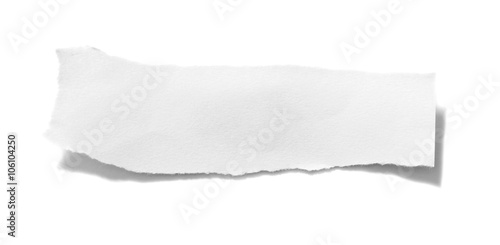 Behang white torn paper isolated over white background