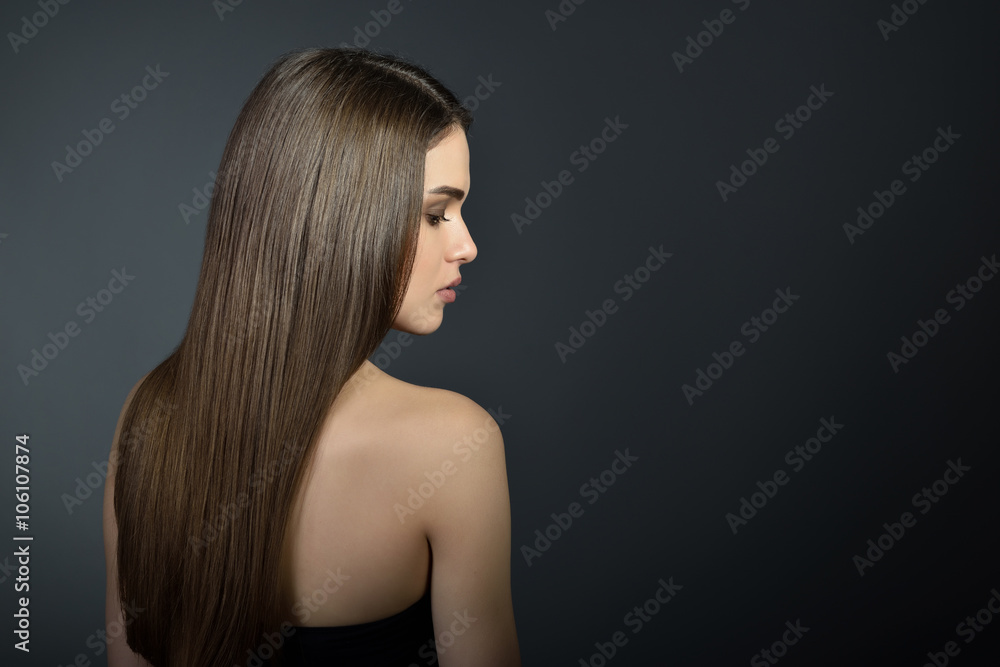 Hair. Beautiful brown-haired girl. Healthy long hair. Beauty. Be Hair. Beautiful brown-haired girl. Healthy long hair. Beauty. Be