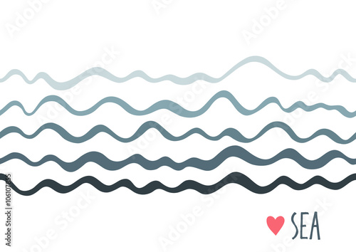 Marine seamless horizontal background with waves