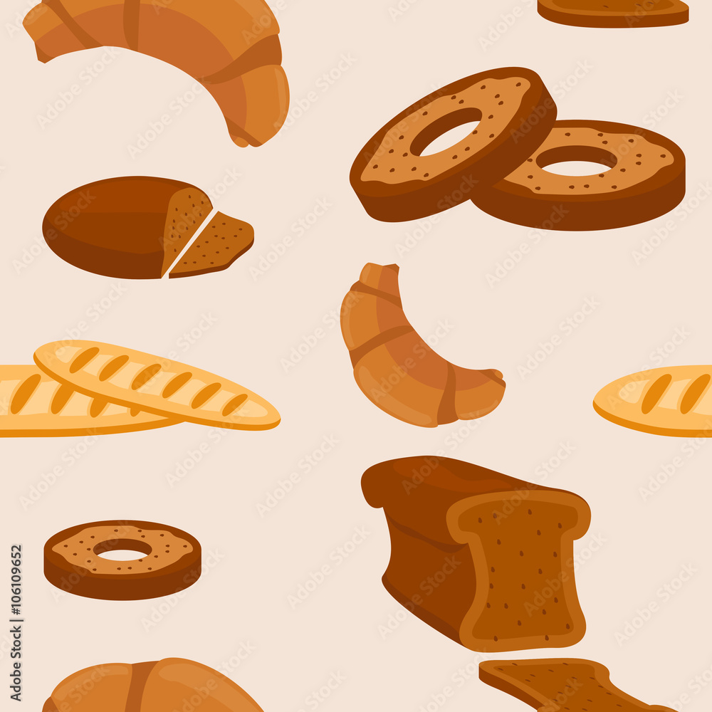 Editable Vector of Assorted Breads Illustration Icons Seamless Pattern for Creating Background and Decorative Element of Food Related Design Editable Vector of Assorted Breads Illustration Icons Seamless Pattern for Creating Background and Decorative Element of Food Related Design