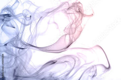 Canvas Print rose quartz and serenity color smoke on white background