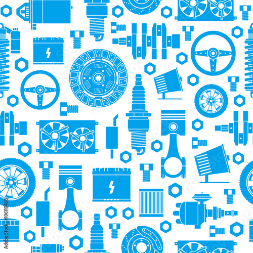 Auto spare parts seamless pattern