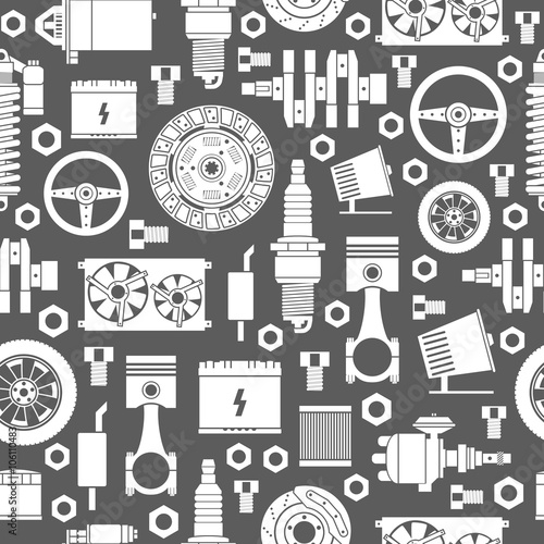 Auto spare parts seamless pattern