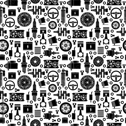 Auto spare parts seamless pattern
