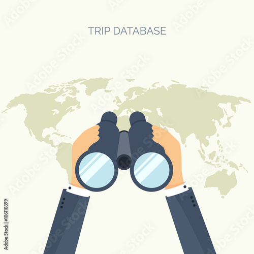 Vector illustration. Flat background.  Navigation, travelling.  Map pointer, location finding. Web application.