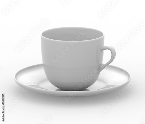 Gray coffee cup with plate