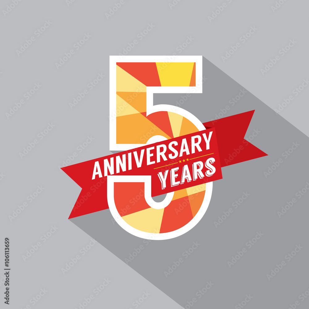 5th Years Anniversary Celebration Design. 5th Years Anniversary Celebration Design.