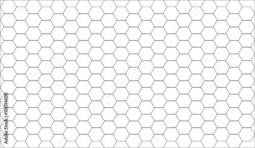 white abstract geometric hexagon pattern background with black o