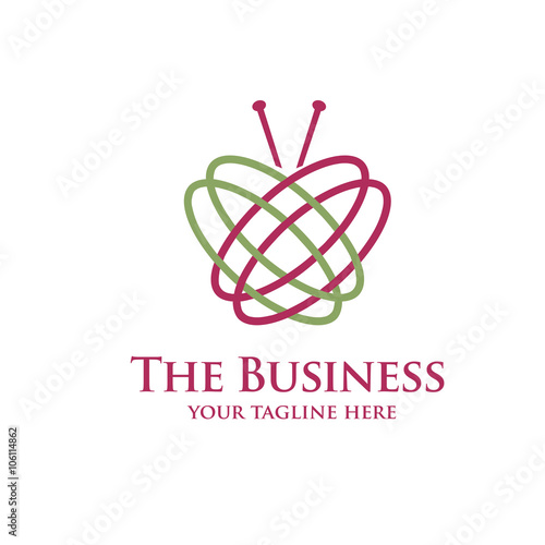 stitch a sewing with needle Handmade workshop logo 