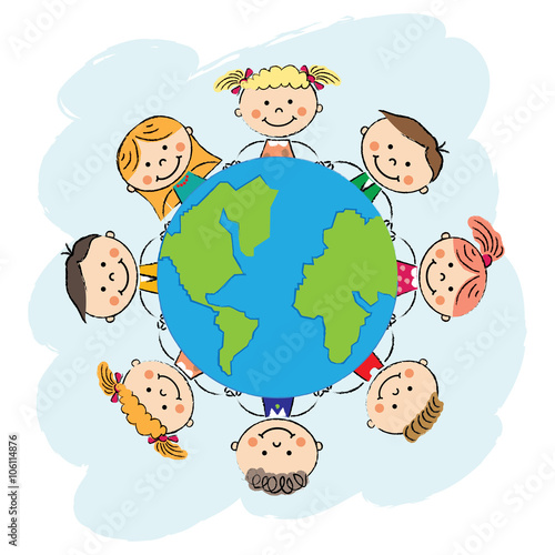 Kids save the earth vector