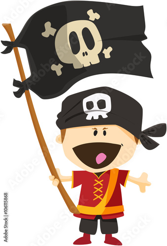 Pirate et drapeau