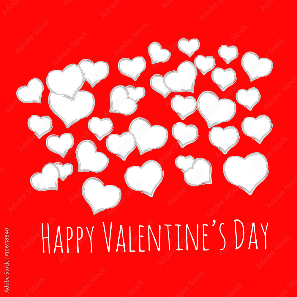 Happy Valentines Day poster, banner, card, background. Vector.