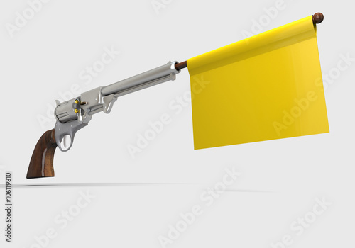 Pistole mit Banner freigestellt
