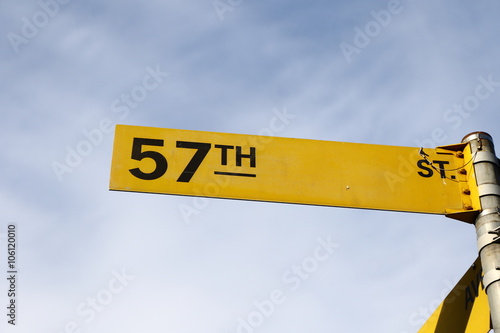 Street sign of 57th Street. 57th street Sign photo