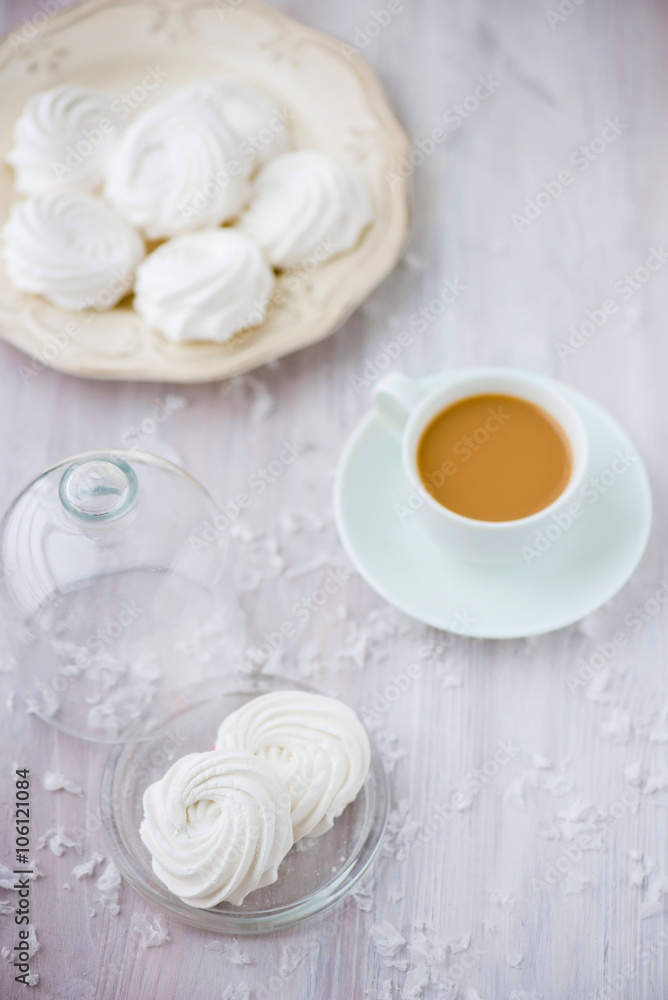 White apple marshmallows, zephyr for valentine day White apple marshmallows, zephyr for valentine day