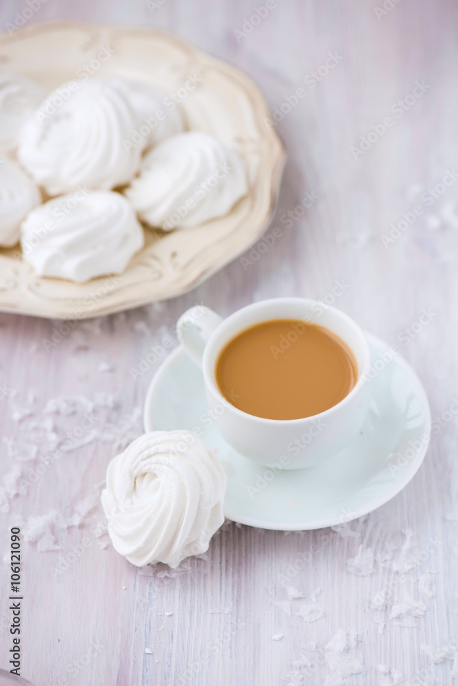 White apple marshmallows, zephyr for valentine day White apple marshmallows, zephyr for valentine day