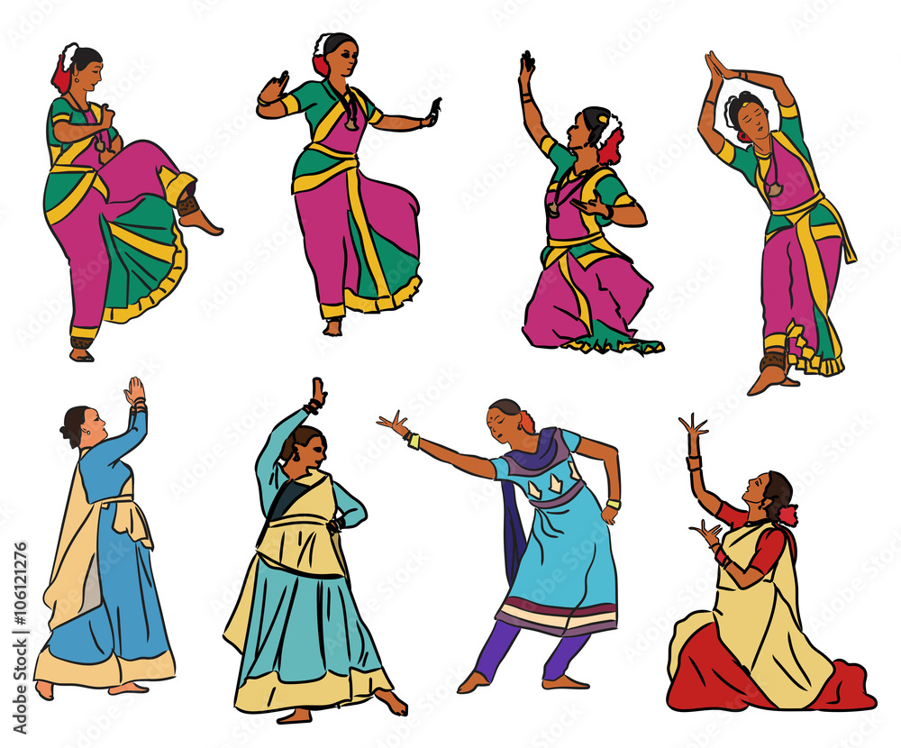 Vector indian dancers