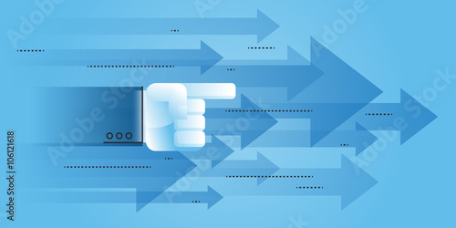Direction to success. Flat line design business concept for website banner Modern vector illustration for web design, marketing and print material.