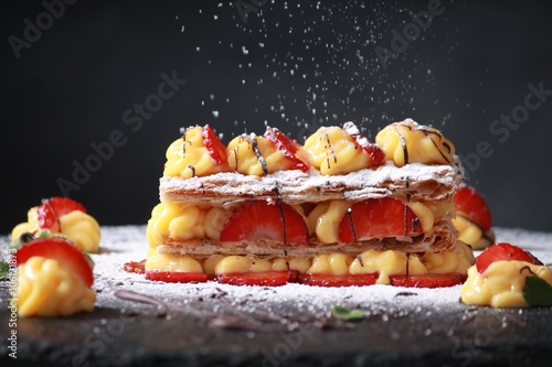 Millefoglie, cream and strawberry 