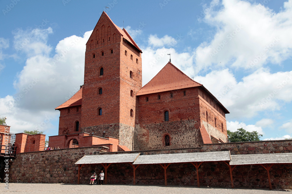Tourists in courtyard of Trakai Castle, Vilnius, Lithuania Tourists in courtyard of Trakai Castle, Vilnius, Lithuania