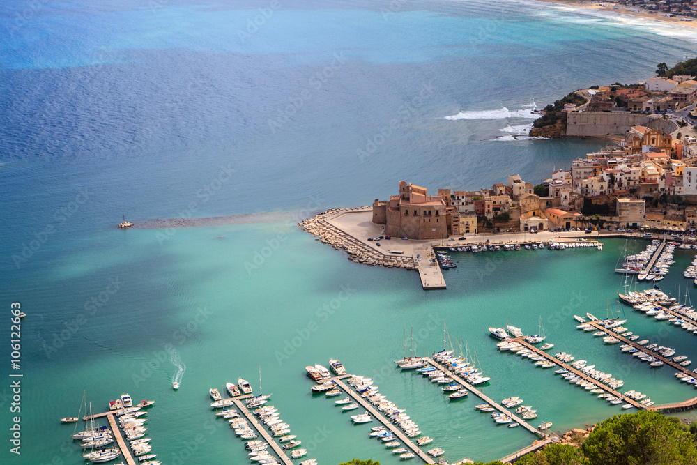 panoramic view of Castellamare del Golfo, Sicily,Italy