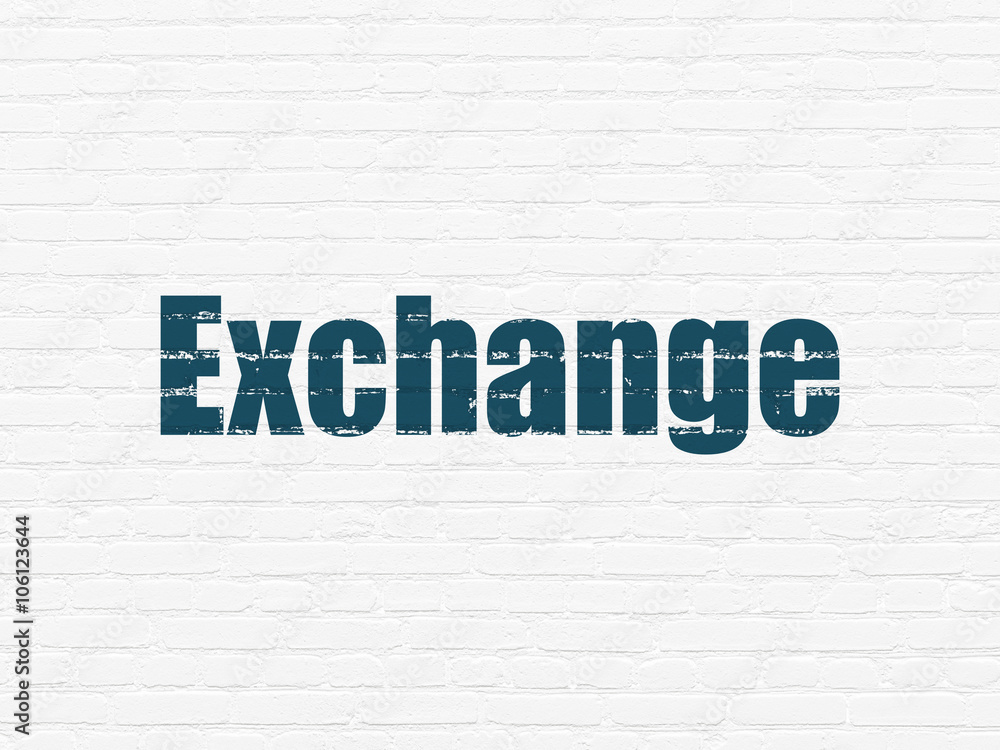 Money concept: Exchange on wall background